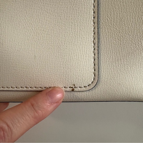 Kate Spade New York Adel Large Tote off-white refined grain leather FLAW - Picture 3 of 16